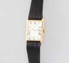 Omega, a gentleman's rectangular wristwatch, the dial with Roman numerals marked Omega, 17 jewel 625