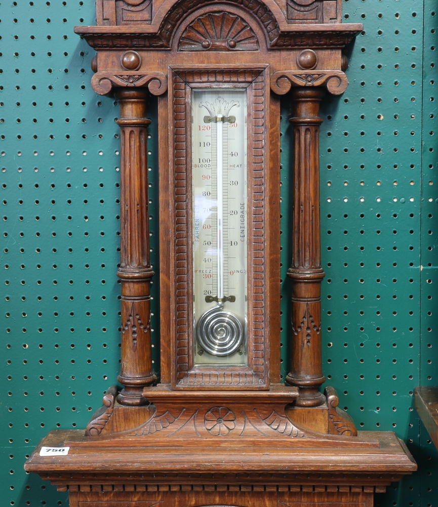 Joseph Somalvico & Co., a large and impressive Victorian aneroid barometer and thermometer, the 25cm - Image 3 of 5