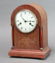 An Edwardian French striking mantel clock with 12cm enamelled dial, Roman numerals, contained in