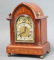 Winterhalder and Hofmeier, a 19th Century striking bracket clock, the 14cm arched gilt dial marked