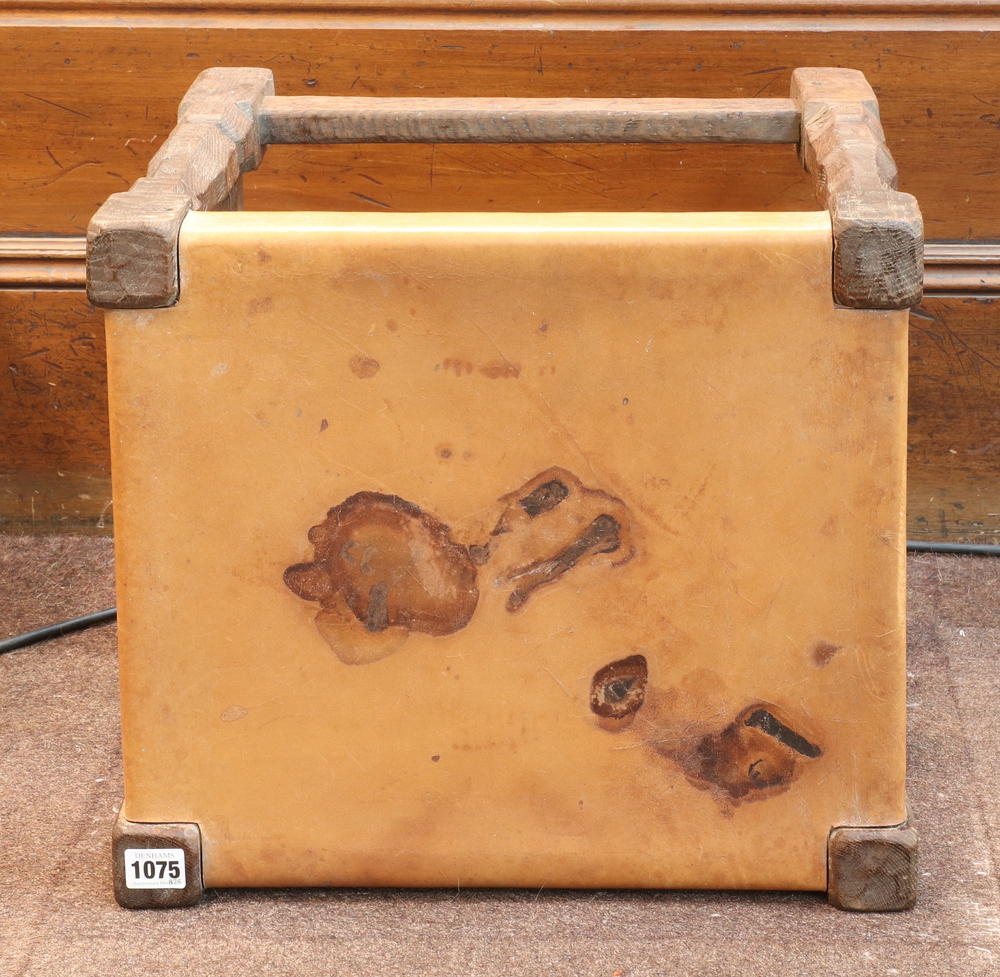 Robert "Mouseman" Thompson of Kilburn, a pair of oak stools, raised on octagonal turned and block - Image 6 of 16