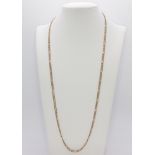 A 9ct gold flat link chain, 64cm , 10.7g