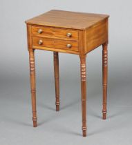A 19th Century rectangular mahogany occasional work table fitted 2 drawers with brass escutcheons,