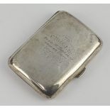 Of Royal Flying Corps interest, a silver cigarette case engraved to C Middleton on his 21st Birthday