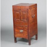 A Georgian mahogany enclosed wash stand (missing interior and mirror) 97cm h x 45cm w x 45cm d