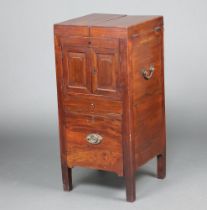 A Georgian mahogany enclosed wash stand (missing interior and mirror) 97cm h x 45cm w x 45cm d