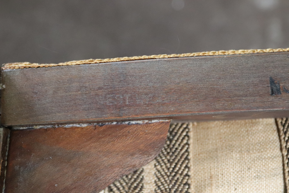 A George VI limed oak Coronation chair, the base marked B North & son, West Wycombe, Coronation 87cm - Image 3 of 3