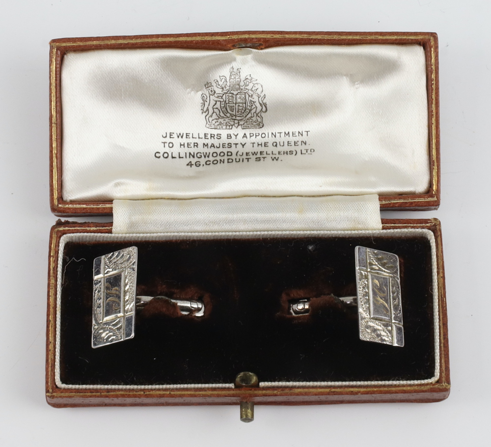 A pair of 925 cufflinks 8.8 grams, monogrammed CJ