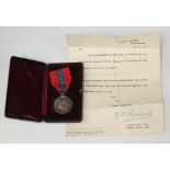 A George V Imperial Service medal to William Howard of The Ordnance Survey, together with letters of