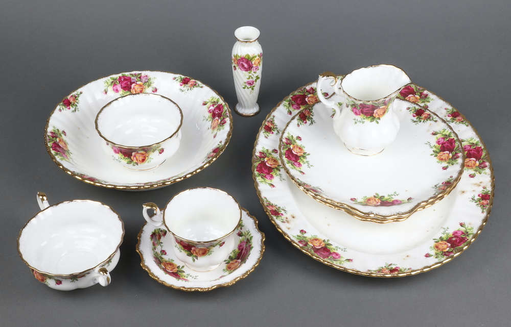 An 89 piece Royal Albert Old Country Rose pattern dinner/tea service comprising oval meat plate,