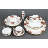 An 89 piece Royal Albert Old Country Rose pattern dinner/tea service comprising oval meat plate,