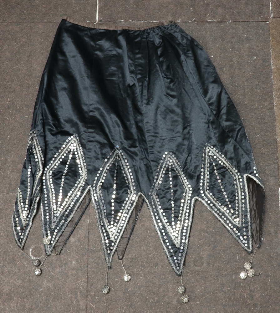 A quantity of various 19th Century and later costumes comprising black silk minstrels costume with - Image 4 of 21