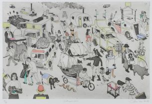 Chris Orr (British, born 1943), colour lithograph "Entrepreneurs" signed and dated 2005, numbered