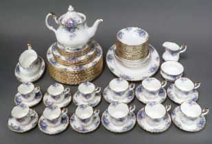 A 67 piece Royal Albert Moonlight Rose pattern dinner/tea service comprising oval meat plate, 12