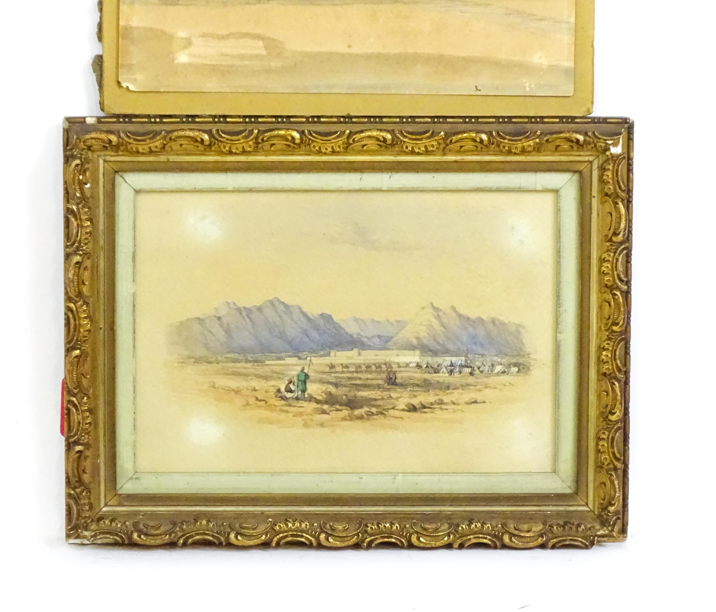 Early 19th century, English School, Watercolours, A pair of topographical views, one depicting an - Image 3 of 4