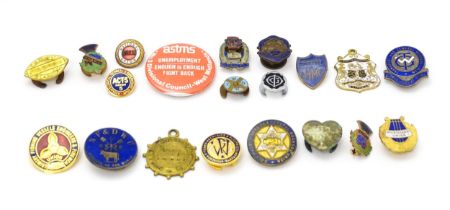 Trade Union Interest: a quantity of assorted badges, pins, etc. to include N.F.&D.W.U., Grimsby