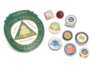 Trade Union Interest: a quantity of assorted badges, pins, etc. to include ASLEF, Lock & Metal