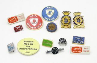 Trade Union Interest: a quantity of assorted badges, pins, etc. to include NTU Presidents' badges