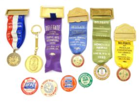 Trade Union Interest: a quantity of assorted badges, pins, etc. to include convention delegates