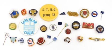 Trade Union Interest: a quantity of assorted badges, pins, etc. to include a TUC For Organising