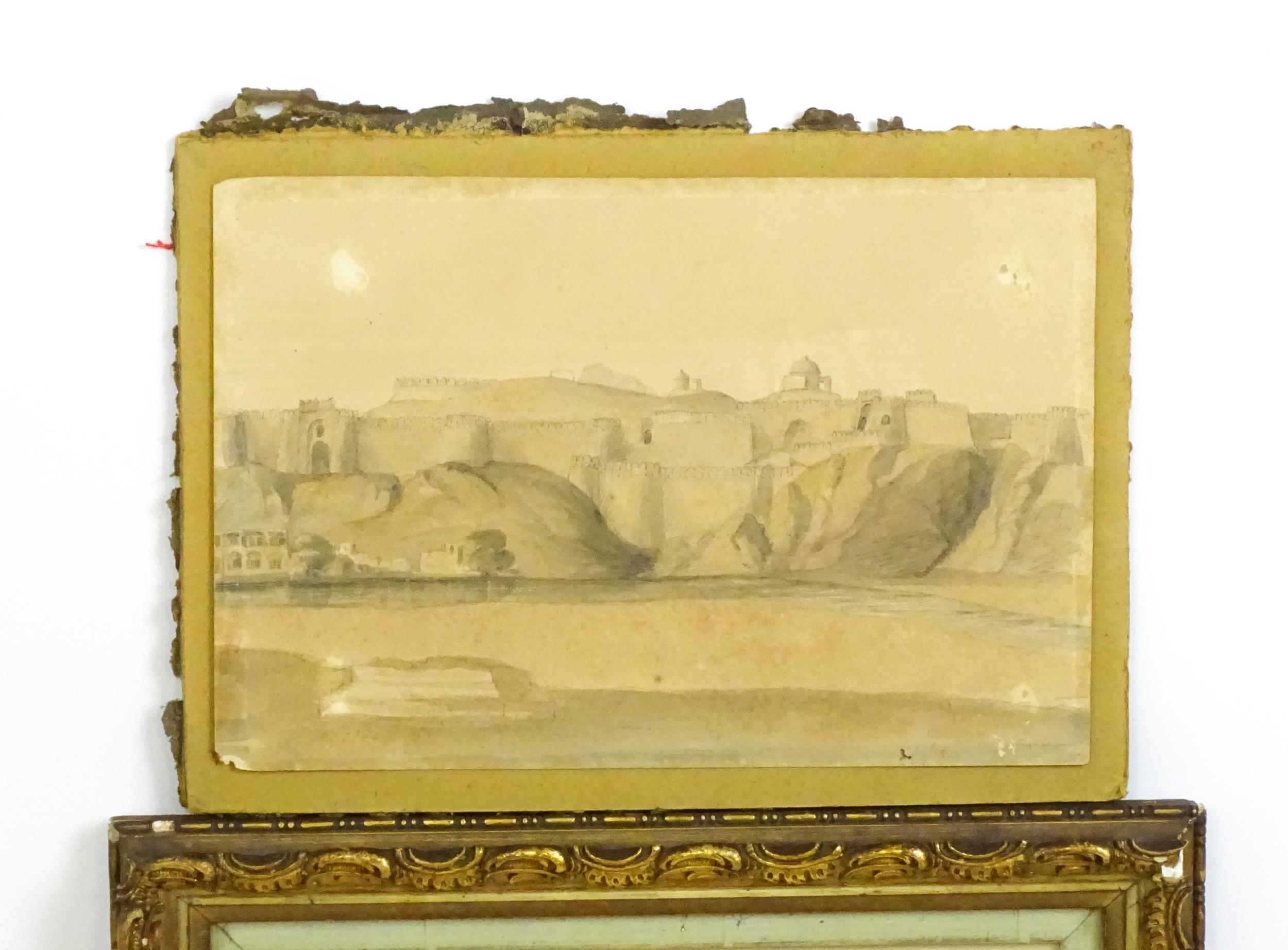 Early 19th century, English School, Watercolours, A pair of topographical views, one depicting an - Image 4 of 4