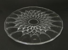 A glass dish by Val St Lambert. 12" diameter Please Note - we do not make reference to the condition