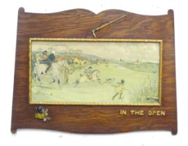 After Cecil Aldin (1870-1935), Colour print, In the Open. Within an oak frame with applied detail