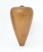 A wooden vase of tapering form. Approx. 16" high Please Note - we do not make reference to the