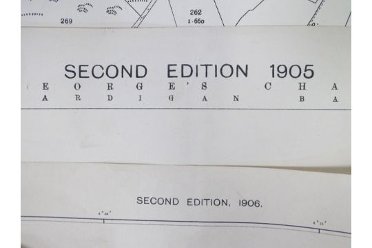 A quantity of early 20thC 1:2500 Ordnance Survey maps, area of Aberporth , Cardigan (Ceredigion), - Image 5 of 11