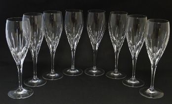 Drinking glasses : 8 champagne flutes and 8 wine glasses. The tallest approx 8 1/2" high (8+8)