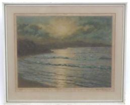 After Arsene Chabanian, 20th century, French School, Colour print, no. 48, Seascape. Signed in