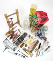 Clock / Watchmakers / Repairers Interest : A quantity of clock repairing tools & equipment, to