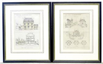 Two French architectural prints from La Construction Moderne, comprising Hotel a Reims, and Chalet a