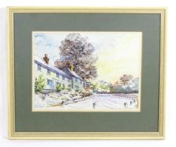 William Porter, 20th century, Watercolour, A winter village scene. Signed and dated (19)79 lower