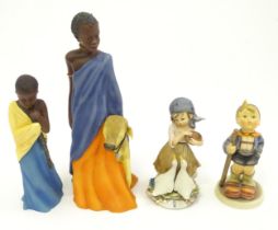 Four assorted figures comprising of two Soul Journey African figures Chiumbo 'Little Creation' and