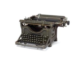 An early to mid 20thC Underwood military typewriter, approx 16" wide Please Note - we do not make