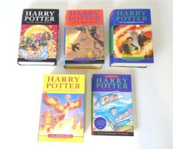Books: Five hardback Harry Potter books comprising The Chamber of Secrets, The Goblet of Fire, The