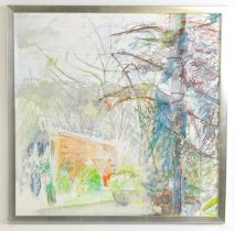 Jacquie Turner (b. 1959), Mixed media, Christmas Landscape, An abstract landscape. Ascribed,
