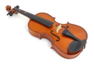 Musical Instrument: a student's 1/2 size 'Maestro' violin, in a fitted hard case, approx 18 1/2"