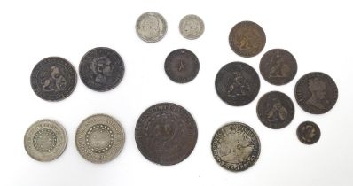 Coins : A quantity of assorted 19thC and later Hispanic coins to include examples from Spain,