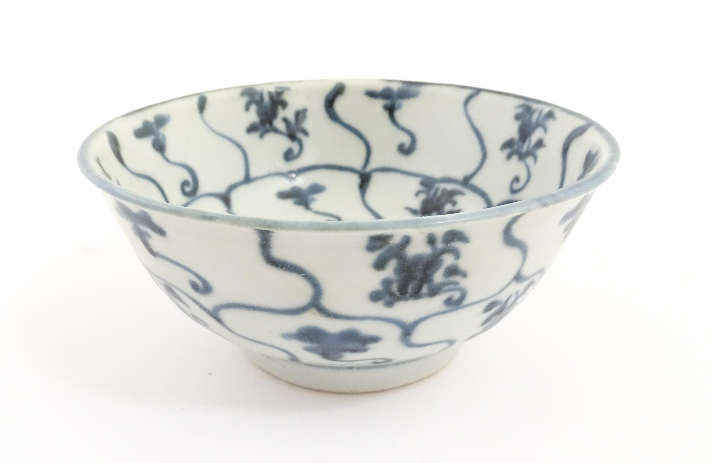 Two Chinese blue and white Tek Sing items comprising bowl and dish with brushwork decoration. - Image 7 of 18