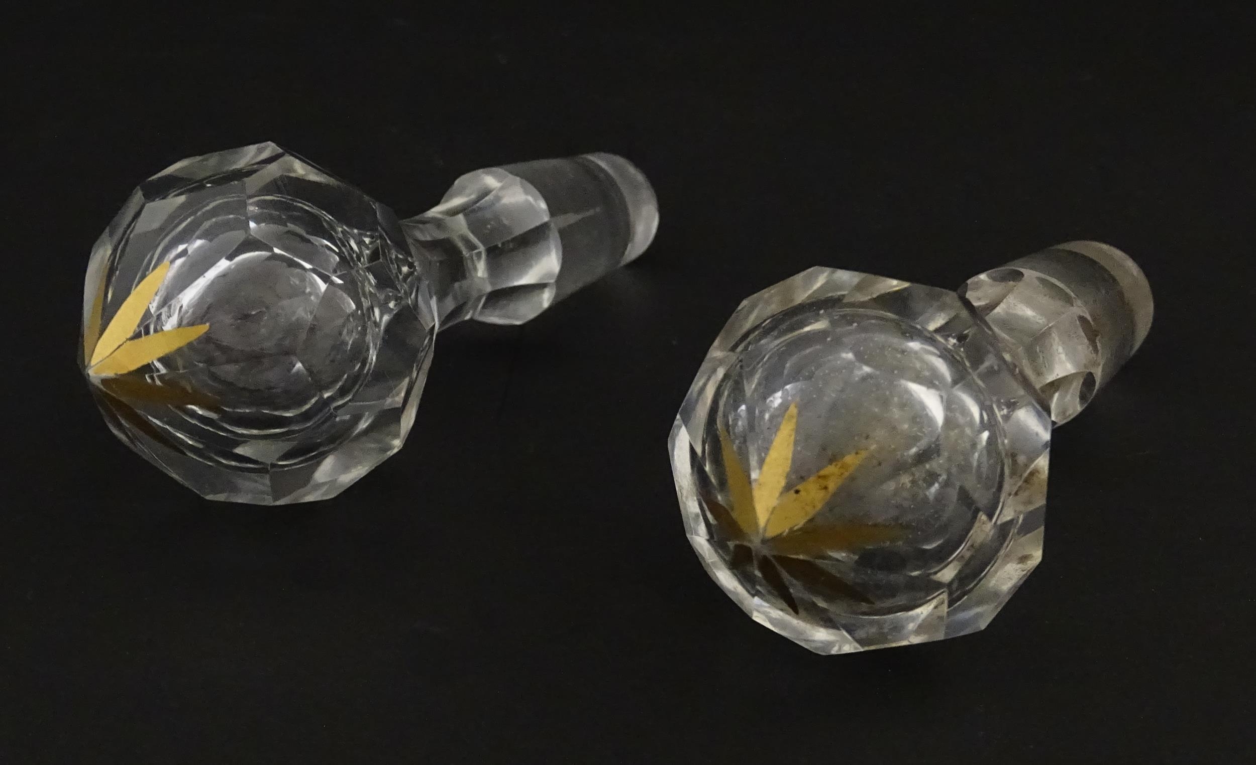 Three items of glassware comprising a Val Saint Lambert glass with squared foot, a decanter with - Image 11 of 13