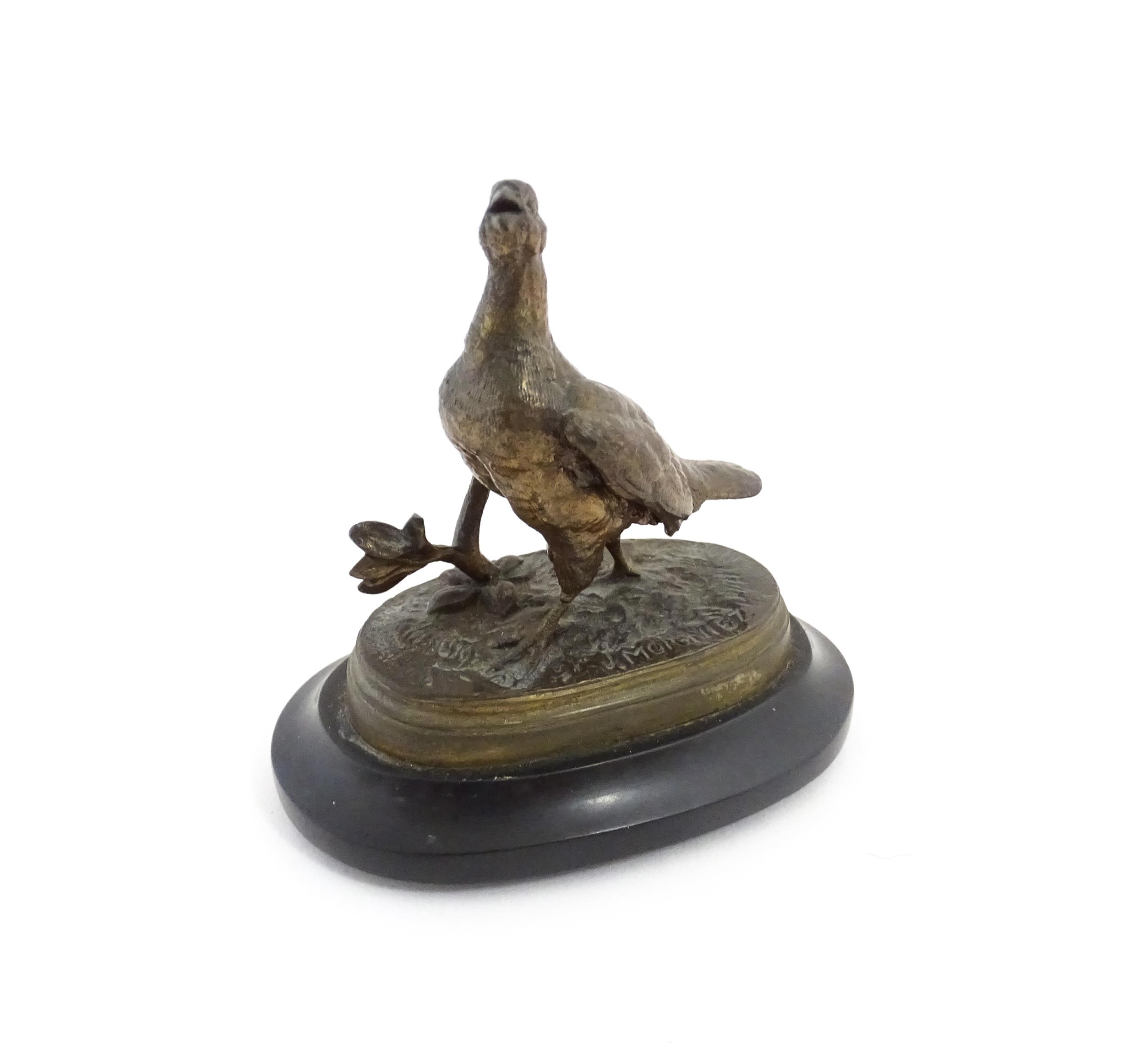 A 20thC cast bronze sculpture modelled as a partridge / bird after Jules Moigniez. Cast signature to - Image 3 of 8