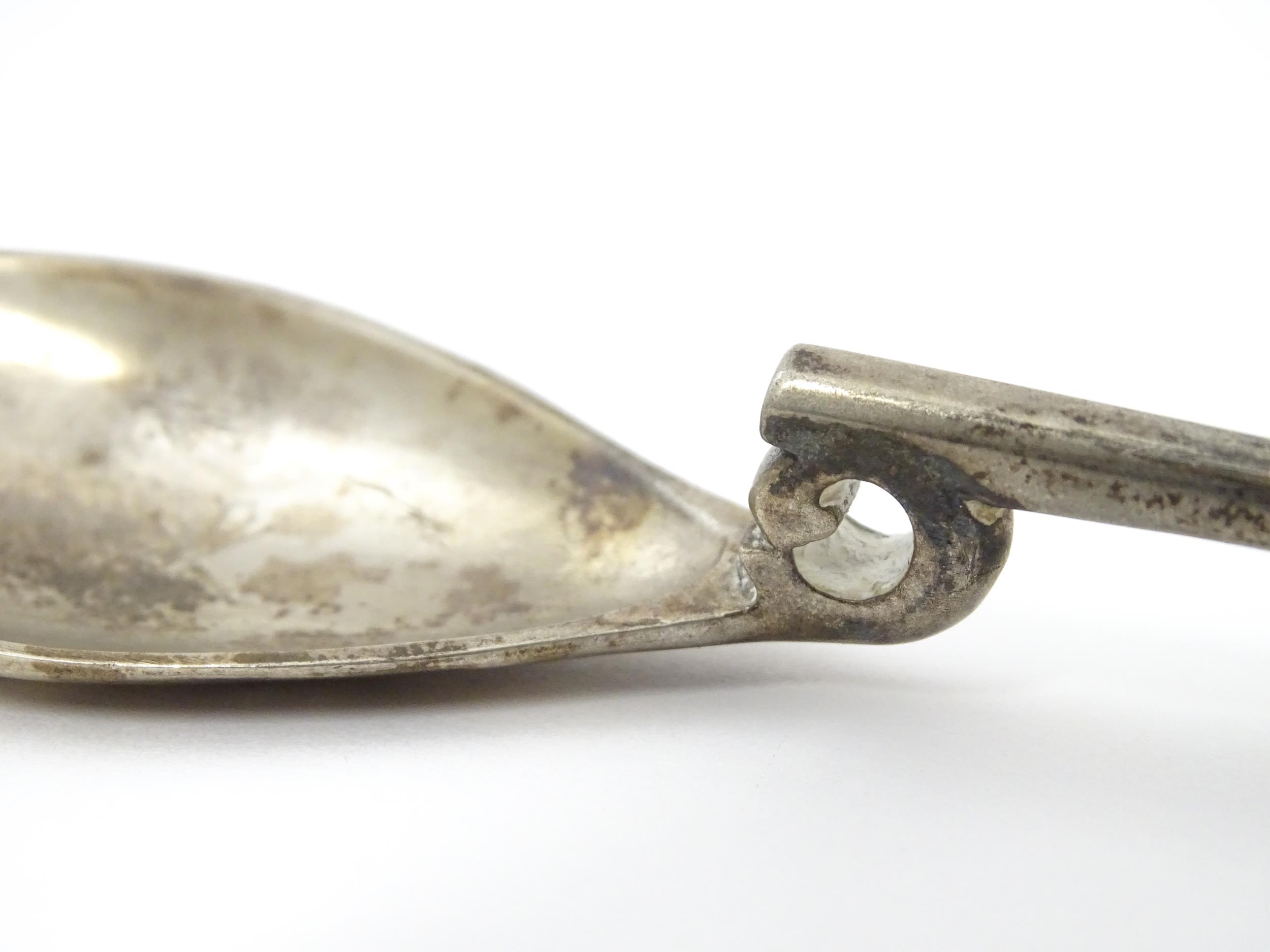 A silver replica of a Roman Christening spoon, indistinctly marked. Approx. 8 1/4" long Please - Image 3 of 17