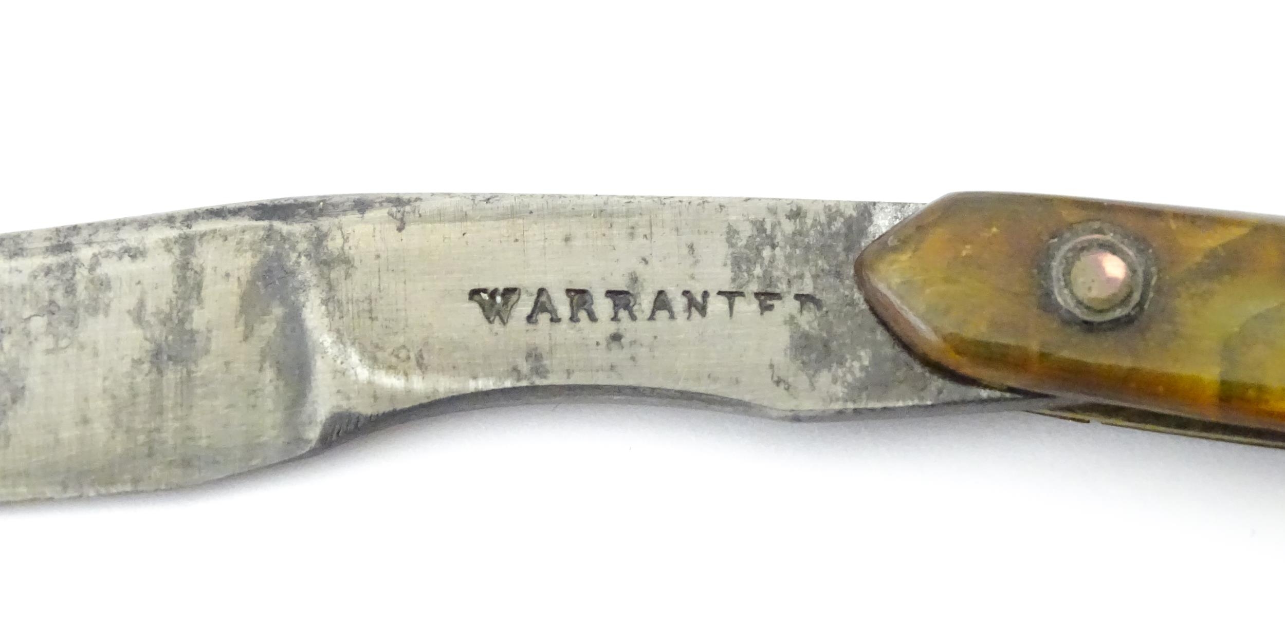 Militaria : a 19thC straight razor, the horn handle inscribed 'Adam Chalmers Lt Inft 79th' and ' - Image 14 of 15