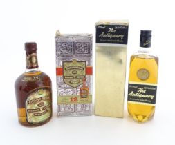 A boxed 26 2/3 fl. oz. bottle of The Antiquary scotch whisky, together with a 26 2/3 fl. oz. boxed