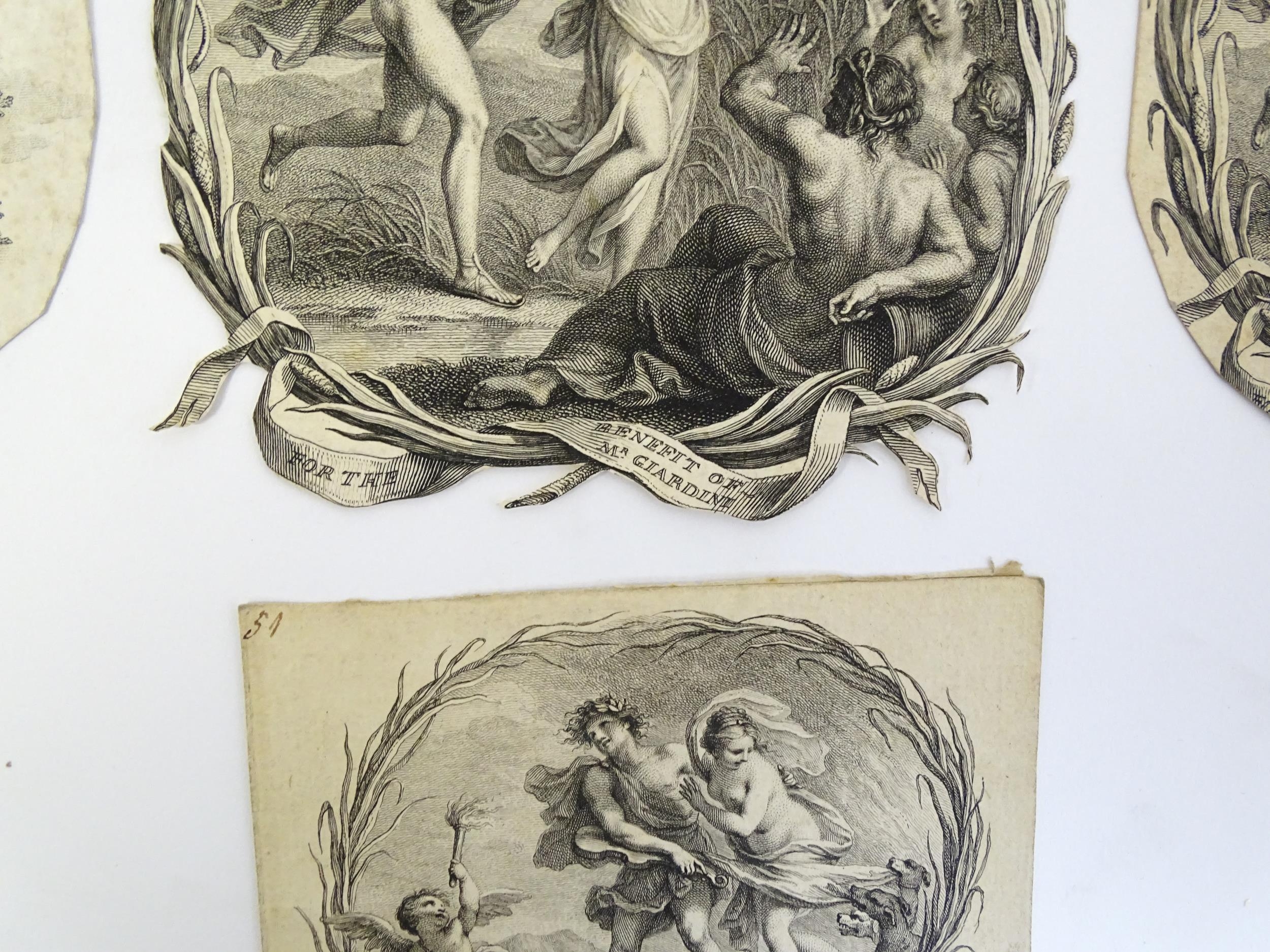 A quantity of 17th and 18thC Bartolozzi engravings to include Apollo & Daphne, Orpheus & Eurydice, - Image 7 of 11