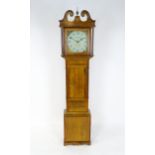 William Preddy, Langport : A 19thC oak cased 30 hour longcase clock with walnut crossbanding, the