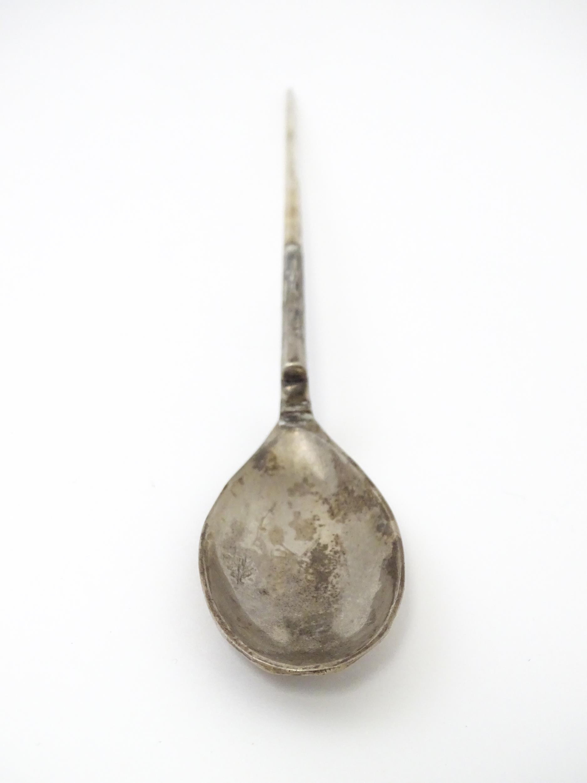 A silver replica of a Roman Christening spoon, indistinctly marked. Approx. 8 1/4" long Please - Image 8 of 17