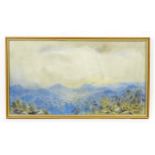 Edith Pinhey, Early 20th century, Watercolour, A Burmese valley landscape with mountains from the